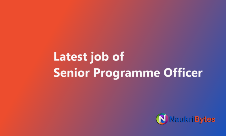 Latest job of Senior Programme Officer in Lahore