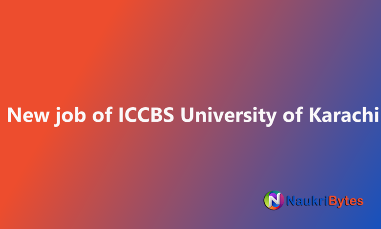 Latest available job of ICCBS University of Karachi Research Officers