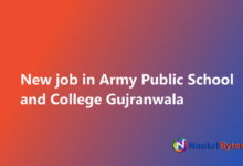 Latest available job in Army Public School and College Gujranwala Teachers at Jinnah Iqbal Campuses