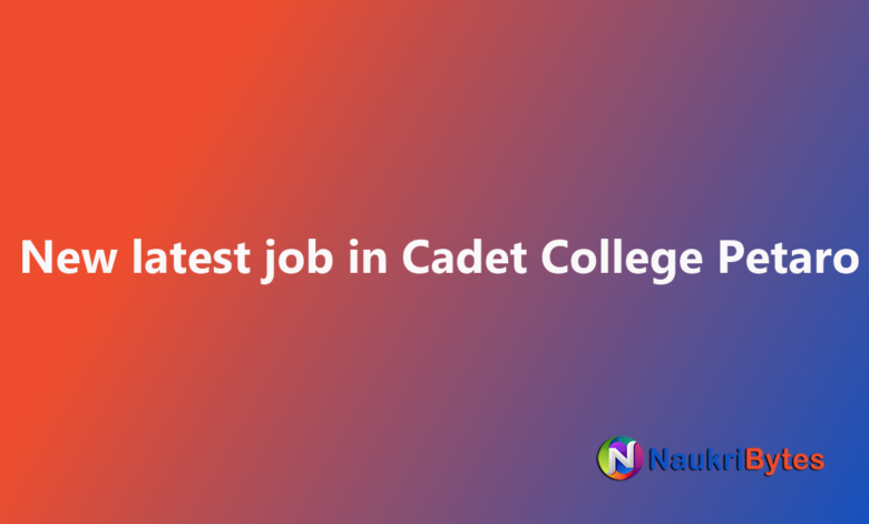 Latest available job in Cadet College Petaro 2025 Clerk, Caretaker, Caterer Compounder