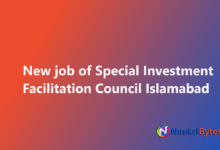 Latest available job of Special Investment Facilitation Council Islamabad SIFC Cabinet Secretariat