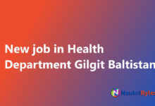 Latest job in Health Department Gilgit Baltistan FPSC Nurses and Others