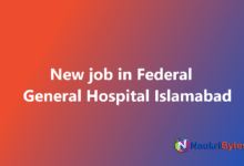 Latest available job in Federal General Hospital Islamabad FPSC Medical Officers and Charge Nurses