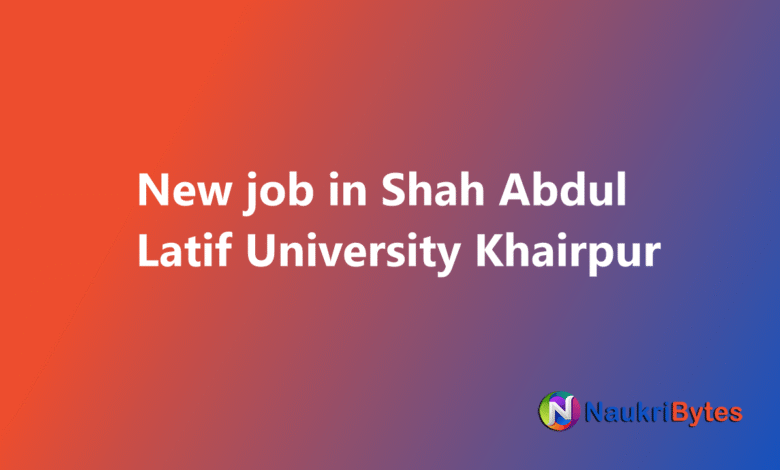 Latest available job in Shah Abdul Latif University Khairpur SALU Software Developer and Others